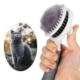 Cat Grooming Brush, Self Cleaning Slicker Brushes (Color: grey)